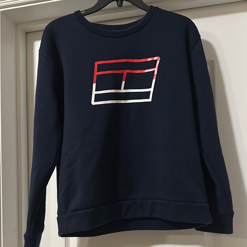 Tommy Hilfiger Blue and Red Crewneck Sweater